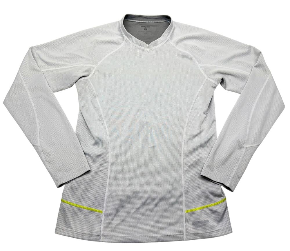 Patagonia Women’s M Gray Long Sleeve 1/4 Zip Mesh Running Cycling Pullover Top